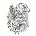 Eagle & wolf tattoo design idea