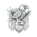 Eagle & wolf tattoo design idea