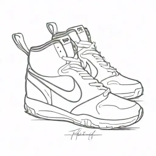 runnings shoes. Very simple design. Nike or something resembling nike. Make it more like children shoes  tattoo design idea