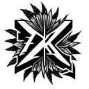 Create a tattoo that incorporates traditional puerto rican taino indian symbols with the letters A Z K in the design tattoo design idea