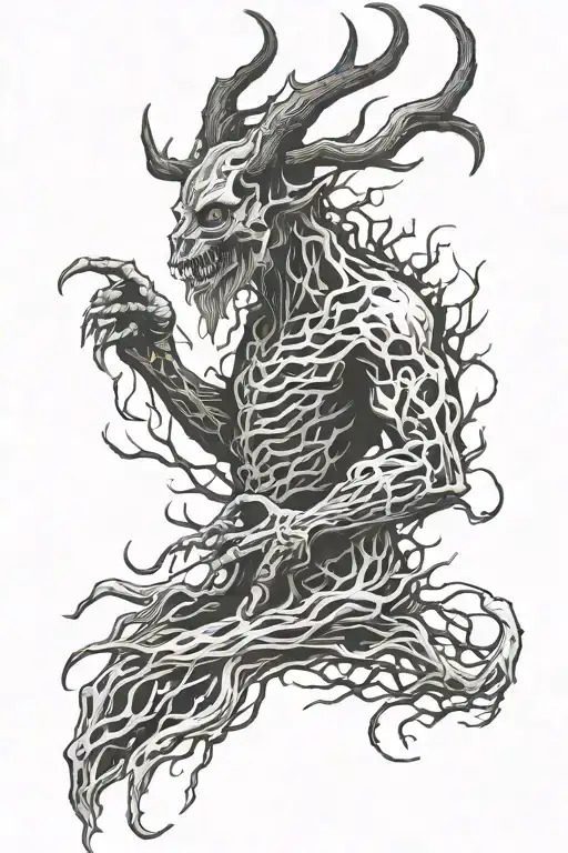 wendigo or banshee tattoo design idea