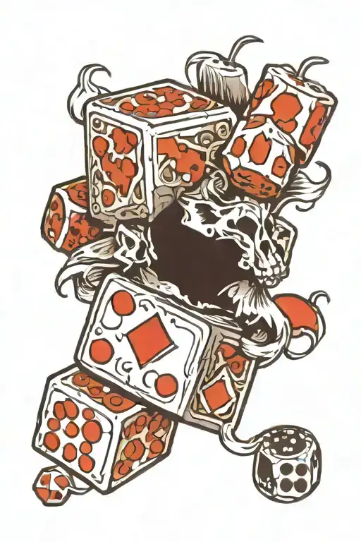 colt with dice tattoo design idea