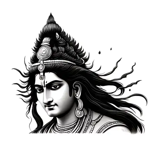 lord shiva , Vishnu  tatto with inspired lines in sanskrit tattoo design idea