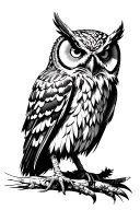 xl evil owl tattoo design idea