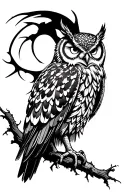 xl evil owl tattoo design idea