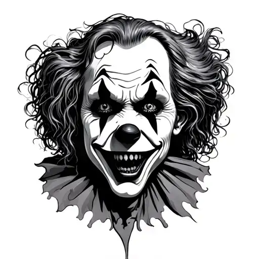 Scary Sad Clown tattoo design idea
