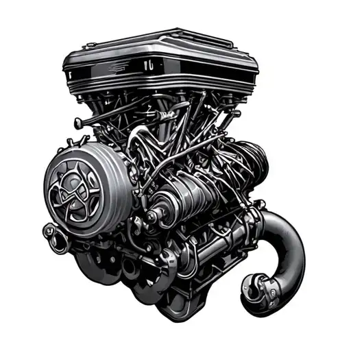 V8 Engine combustion tattoo design idea