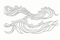 3 sea waves in a stencil art. one of them bold. tattoo design idea