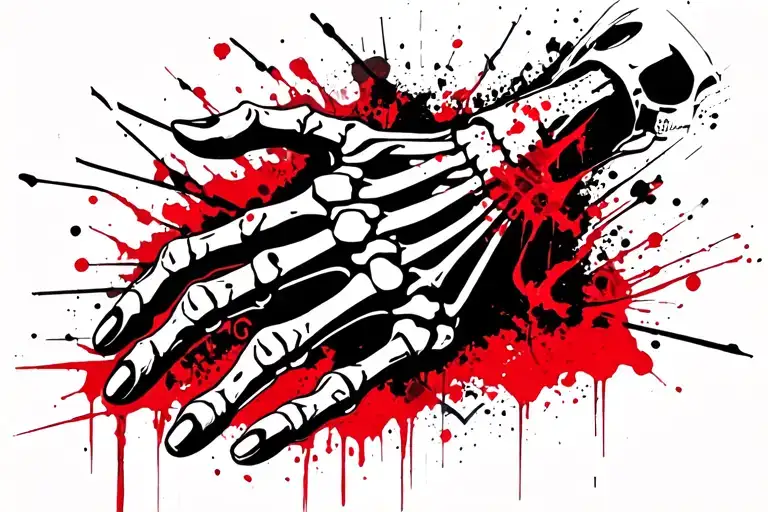 skeleton hand tattoo with the name tattoo design idea
