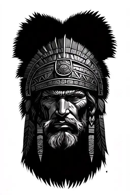 Aztec warrior  tattoo design idea
