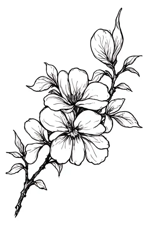 dogwood flowers and branches tattoo design idea