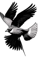 two sparrows flying together representing being taken care of tattoo design idea