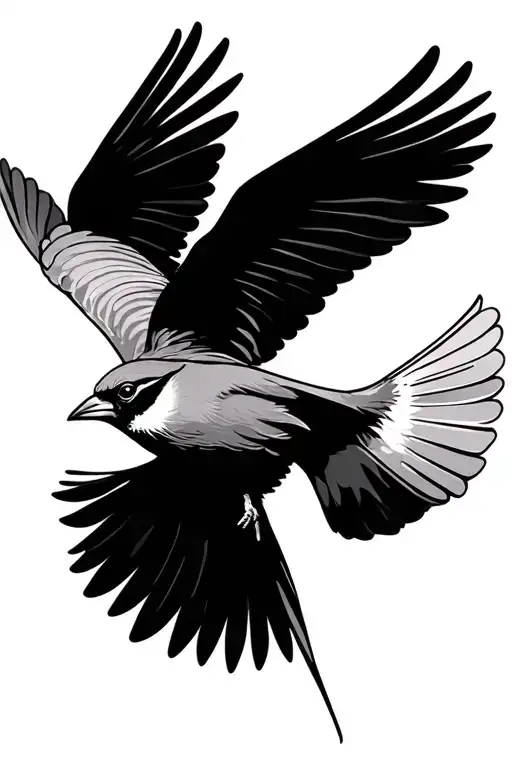 two sparrows flying together representing being taken care of tattoo design idea