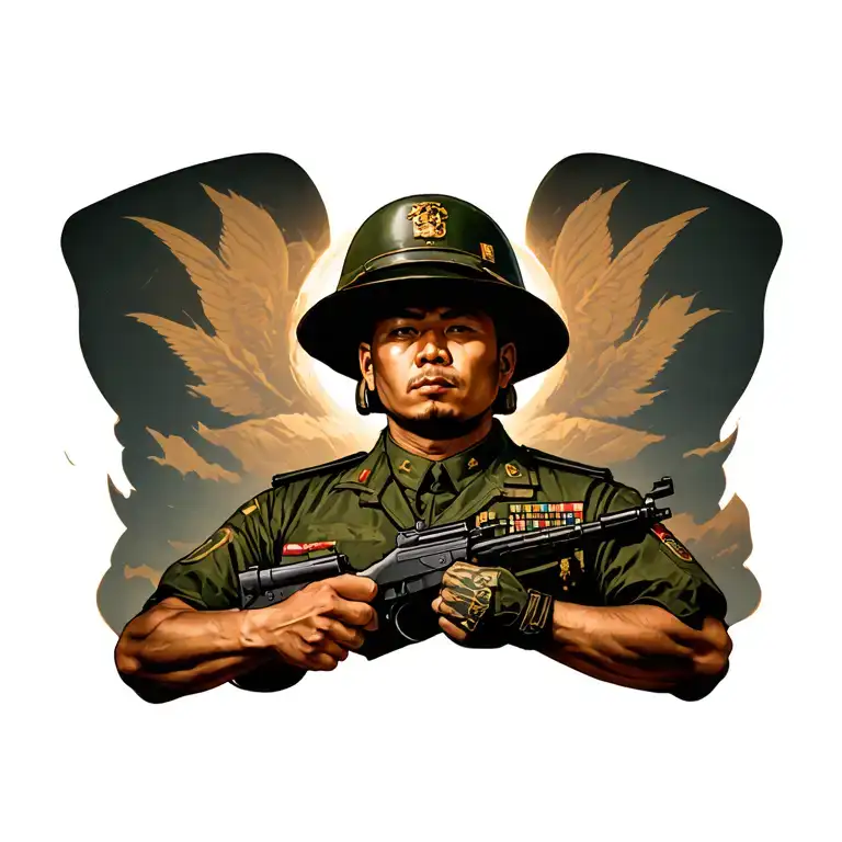 traditional Japanese, us marine corps tattoo design idea