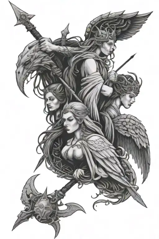 norns of destiny tattoo design idea