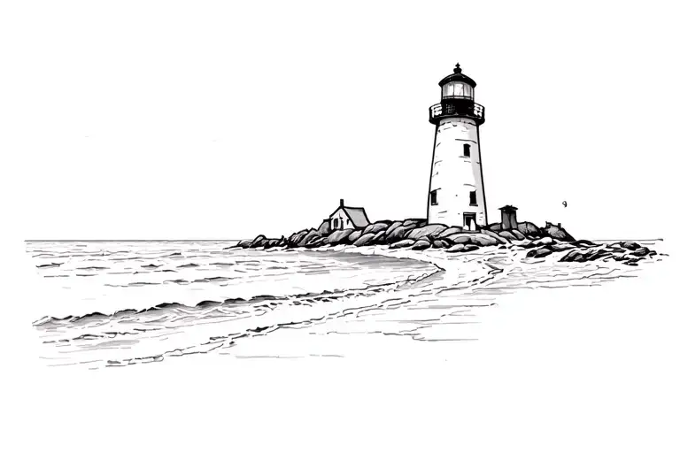 lighthouse on the beach  tattoo design idea