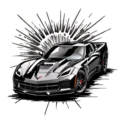 Corvette tattoo design idea
