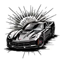 Corvette tattoo design idea
