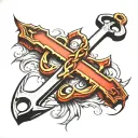 odessa anchor, tryzub trident tattoo design idea