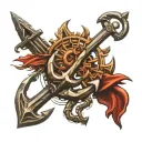 odessa anchor, tryzub trident tattoo design idea