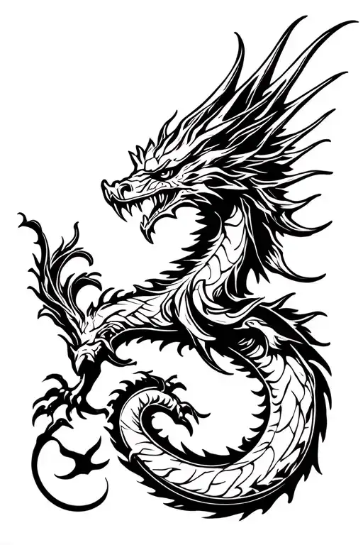 Fourth wing dragon tattoo design idea