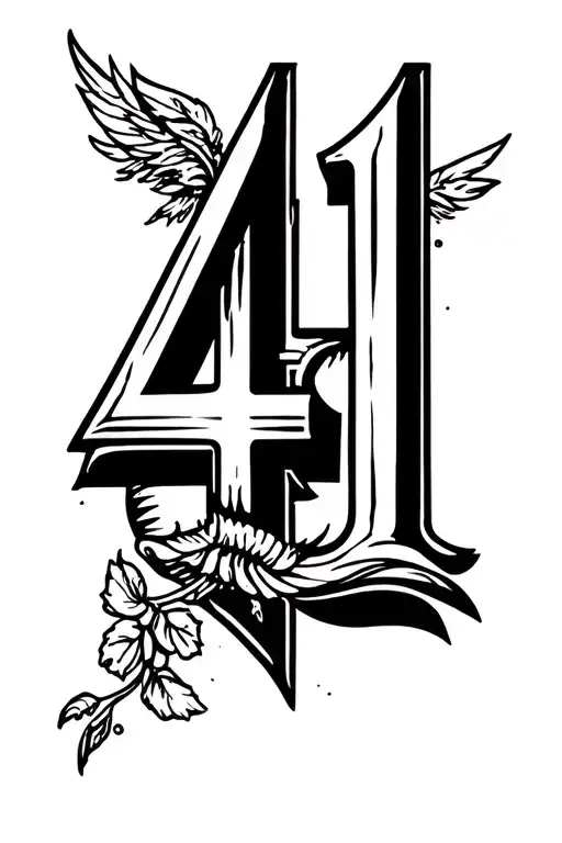 number 41 biblical meaning tattoo design idea