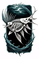 sailfish skeleton tattoo design idea