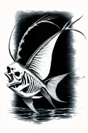 sailfish skeleton tattoo design idea