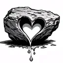 Tatoo: a stone with a heart that melts in it. For symbolis tattoo design idea
