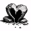 Tatoo: a stone with a heart that melts in it. For symbolis tattoo design idea