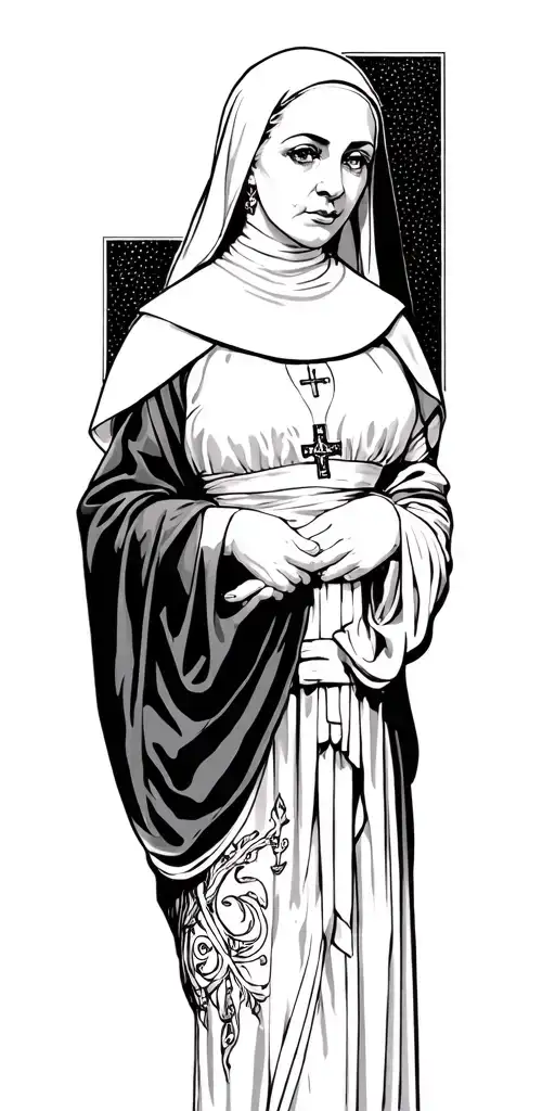 sexy Catholic nun horny tattoo design idea