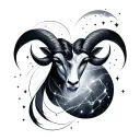 mixed Aries and aquarius constellation merging together tattoo design idea