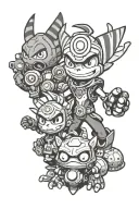 Jak and Daxter Precursor Orbs and Power cells  Burnout 3  Ratchet and clank  Katamari Demasi king tattoo design idea