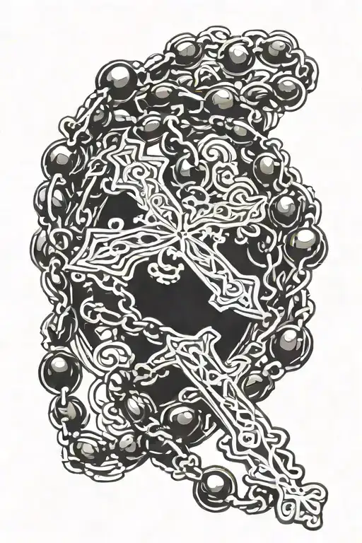 rosary beads wrapping tattoo design idea