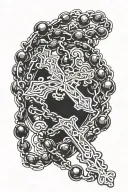 rosary beads wrapping tattoo design idea