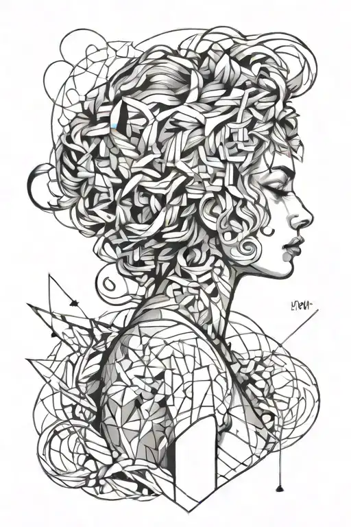 a wind Breeze muse tattoo girl holding tattoo design idea