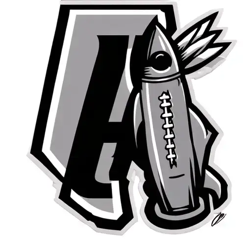 Alabama state outline, Alabama football logo and rocket incorporated tattoo design idea