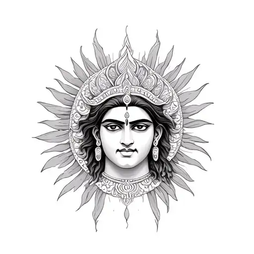 surya god tattoo design idea