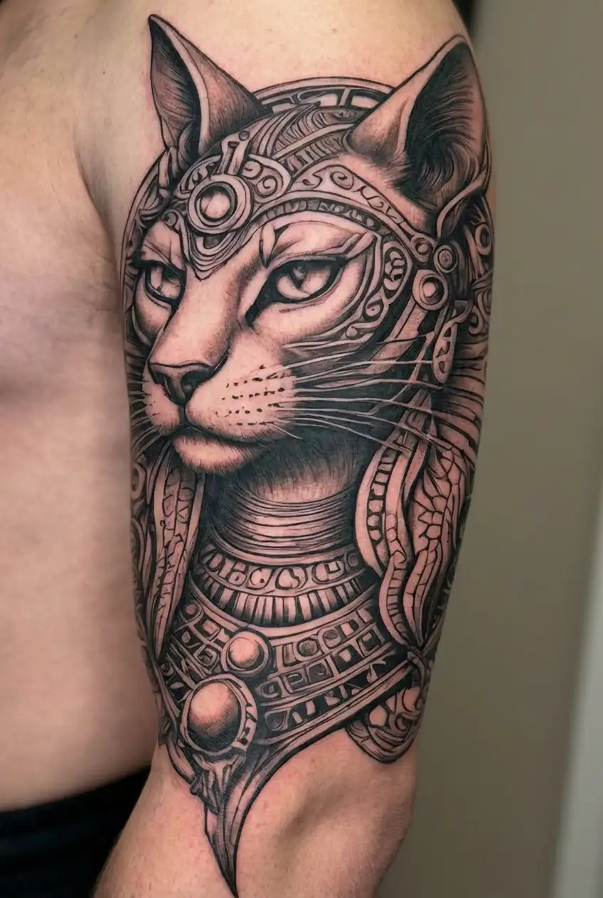Bastet Egyptian Goddess tattoo design idea