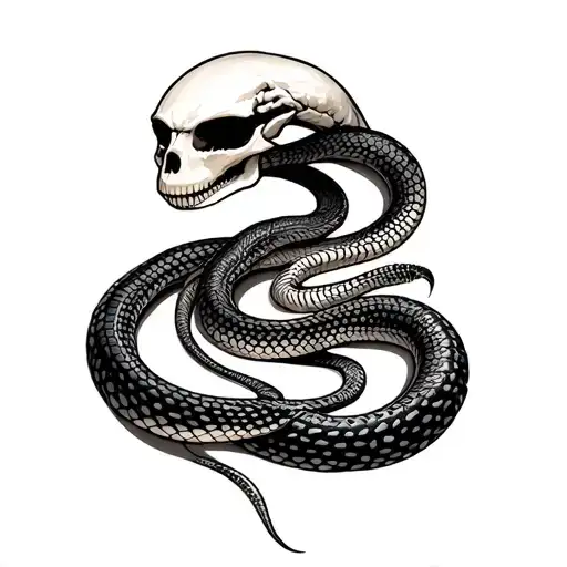 Skeleton Snake tattoo design idea
