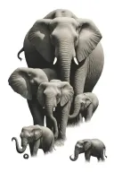 5 Elephant Family tattoo design tattoo design idea