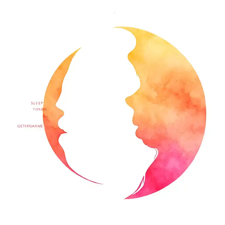 sleep token band logo, gethsemane tattoo design idea