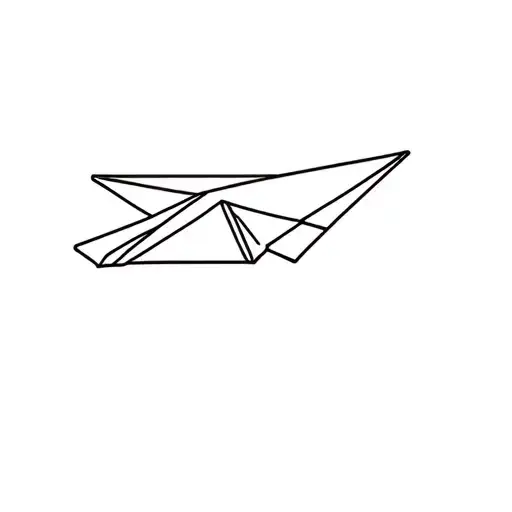 plane and paper airplane flying tattoo design idea