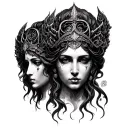 hecate triple  head goddess tattoo tattoo design idea