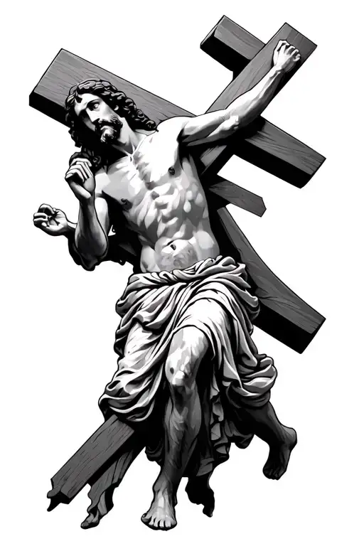 Jesus carrying the cross tattoo design idea
