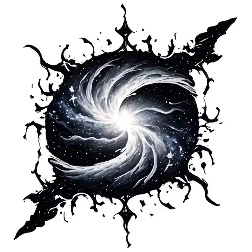 abyss and galaxy tattoo design idea