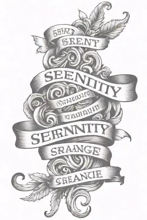 serenity prayer written tattoo design idea