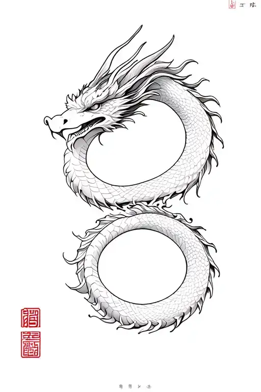 Water Chinese dragon tattoo design idea