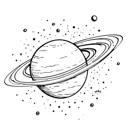 space surrounded by planets tattoo design idea
