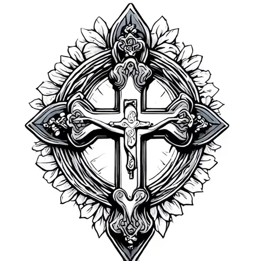 Rosary cross made tattoo design idea